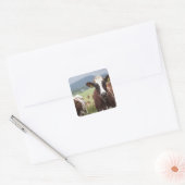 Koeien voor grazing vierkante sticker (Envelop)