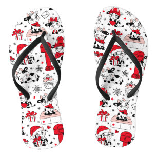 Koeien voor kerstfeestdagen Boerderij Modern patro Teenslippers