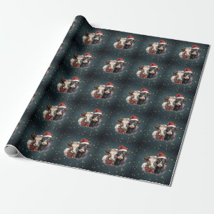 Koeien voor kerstmis cadeaupapier