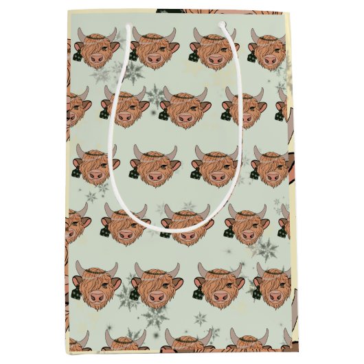 Koeien voor kerstmis medium cadeauzakje (Voorkant)