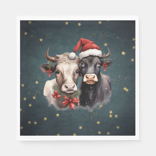 Koeien voor kerstmis servet (Voorkant)
