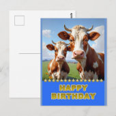 koeien voor verjaardag briefkaart (Voorkant / Achterkant)