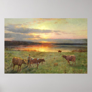 Koeien worden thuisgebracht om te melken BOERDE Poster