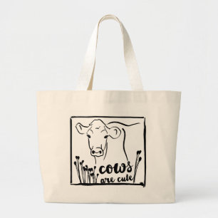 Koeien zijn Cute Tekening Grote Tote Bag