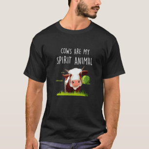 Koeien zijn mijn spirituele dier Cute koe spreuk v T-shirt