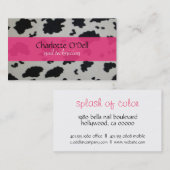 koeienafdruk; roze visitekaartje (Voorkant / Achterkant)