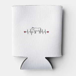 Koeienhartslag Gravure Stijl Boerderijdier T-shirt Blikjeskoeler
