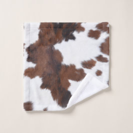 koeienhuid bruin witte badhanddoekset bad handdoek