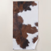 koeienhuid bruine witte badhanddoek (Voorkant)