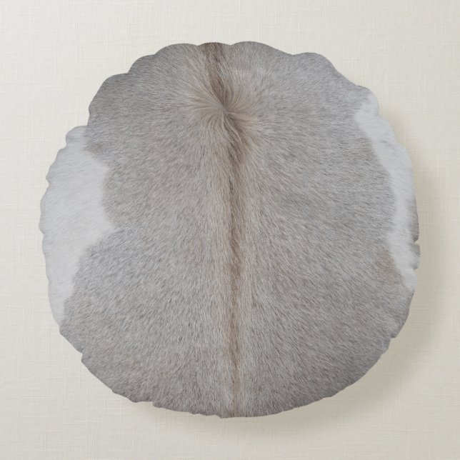 Koeienhuid Rond Kussen (Voorkant)