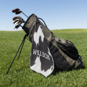 Koeienhuid zwart-wit golfhanddoek (Groen)