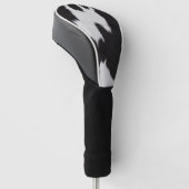 koeienhuid zwart wit golfheadcover (Schuin)