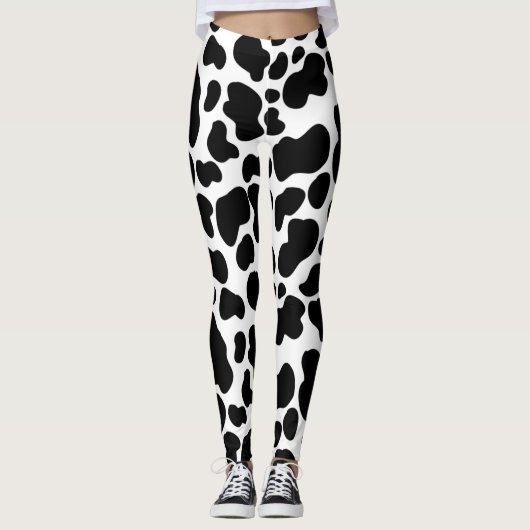 Koeienhuid zwart-wit Koeienhuid Leggings (Voorkant)