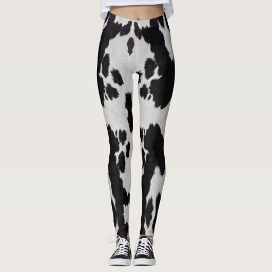 koeienhuid zwart wit leggings (Voorkant)