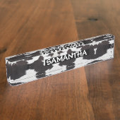 koeienhuid zwart wit naambordje (Zijkant)