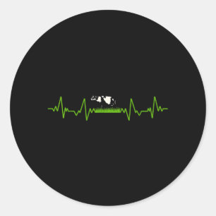 Koeienklep EKG Hartslag Hart Patiënt Loetje Ronde Sticker