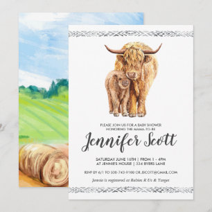 Koeienliefde baby shower uitnodiging