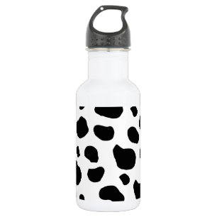 Koeienprint, koeienpatroon, koeienvlekken, zwart-w waterfles