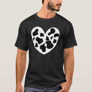 Koeienprint voor kinderen Jongeren Zwart Wit Hart T-shirt