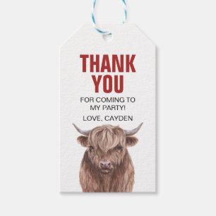Koeienverjaardagskaartjes Cadeautags Cadeaulabel