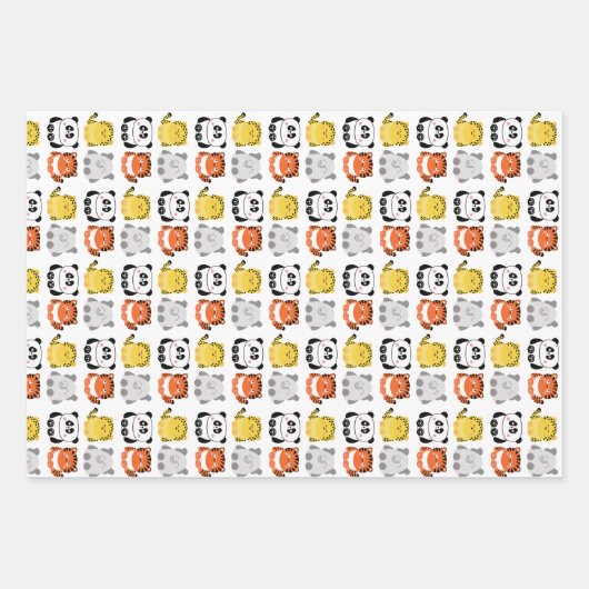 Koeienvlees van kawaii-achtige dieren, verpakt pap inpakpapier vel (Voorkant 2)