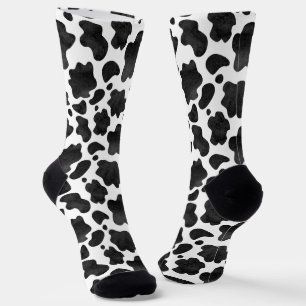 Koeienvlekkenpatroon Zwart en Wit Dierenprint Sokken