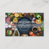 Koekenpan en levensmiddelen visitekaartje (Voorkant)