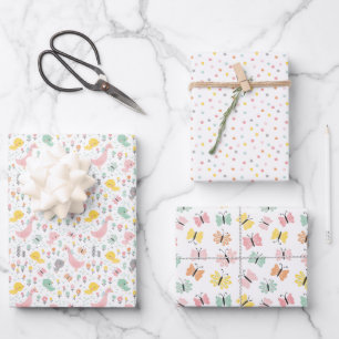 Koekgans, gegoten en vlinderpastel inpakpapier vel
