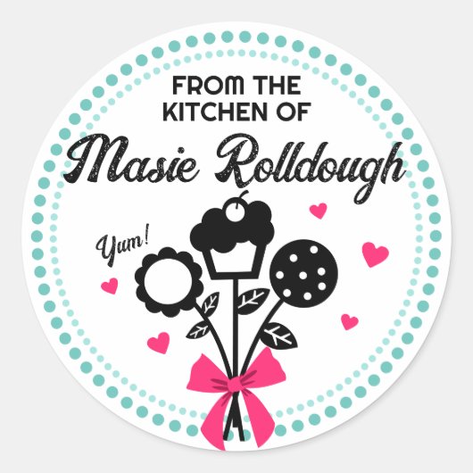 koekje cupcake bouquet bakken cadeau label sticker (Voorkant)