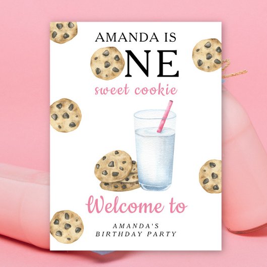 Koekje en melk 1e verjaardagsfeestje poster