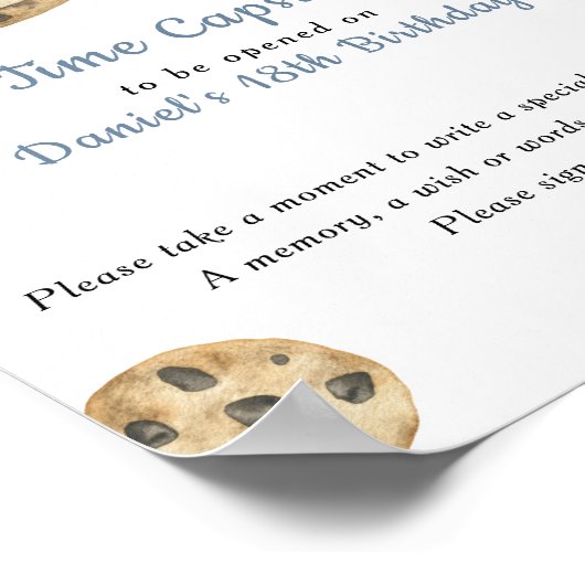 koekje en melk Time Capsule 1e verjaardag Poster (Hoek)