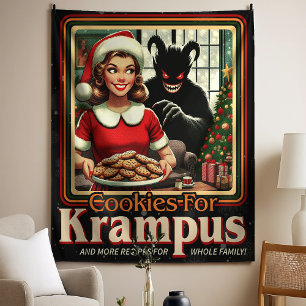 Koekje voor Krampus Prettig kerstfeest Krampus Hor Wandkleed