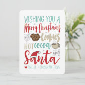 Koekjes, cacao en kerstkaart (Staand voorkant)