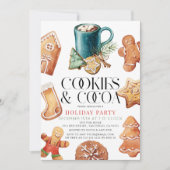 Koekjes & Cacao Kerst Feest Kaart (Voorkant)