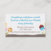 Koekjes cupcake tuin bakkerij visitekaartje (Achterkant)