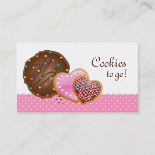 Koekjes Donut Bakery Cute Polka Dots Modern roze Visitekaartje