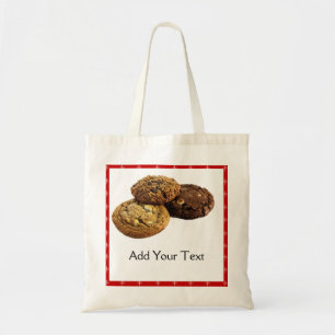 Koekjes en andere heerlijke desserts op rood tote bag