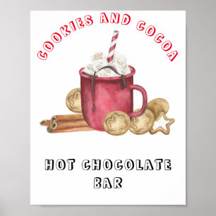 Koekjes en cacao baby shower Warme chocoladereep Poster