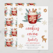 Koekjes en cacao kerstfeest kaart (Voorkant / Achterkant)