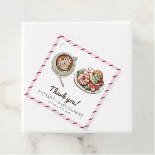 Koekjes en cacao Warm Pastel Roze Baby shower Bedankjes Labels