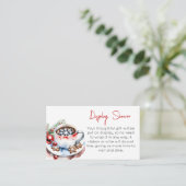 Koekjes en cacao winterse kerstdouche informatiekaartje (Staand voorkant)