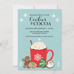 Koekjes en cacaokerstfeestdagen Invita Kaart