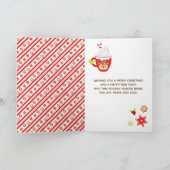 Koekjes en cacaorode kerst feestdagen kaart (Binnen)