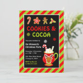 Koekjes en Hot Cocoa Christmas Party Kaart (Staand voorkant)