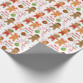 Koekjes en kerstsieraden cadeaupapier (Hoek)