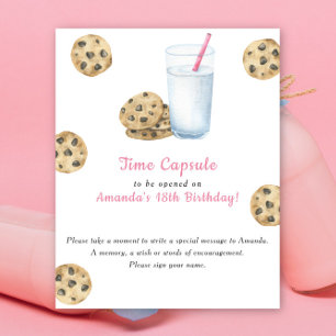 Koekjes en melk Time Capsule 1e verjaardag Poster