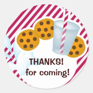 Koekjes en melkstickers ronde sticker