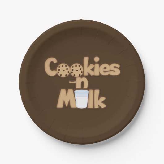 Koekjes en Melkwoordkunstpapier bord (Voorkant)