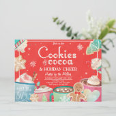 Koekjes en warme cacao vakantie kerstfeest kaart (Staand voorkant)