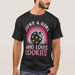 Koekjes eten Vintage gewoon een meisje dat van koe T-shirt